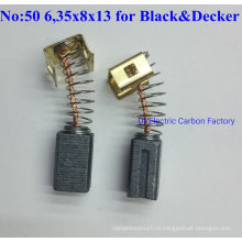 Power Tools Accessories Carbon Brushes/ Terminals for Black&Decker 6.35*8*13